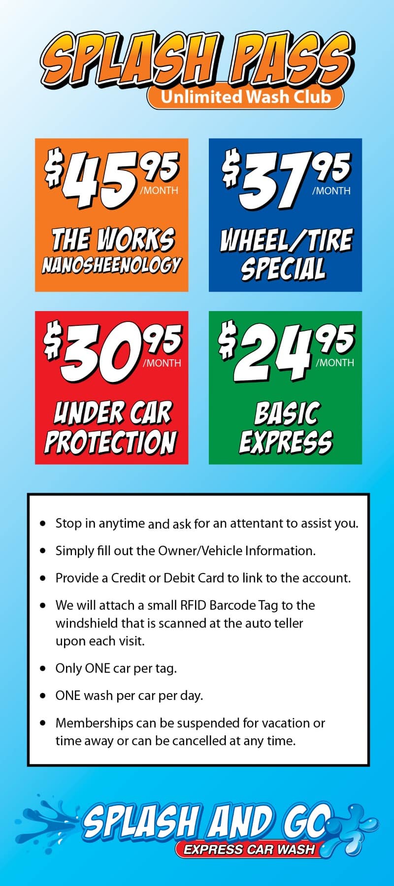 Car Wash Monthly Membership Price Options